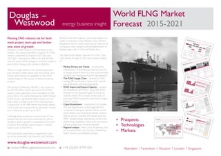 World FLNG Market
Forecast 2015-2021energy business insight
e: research@douglaswestwood.com t: +44 (0)203 4799 505
www.douglas-westwood.com
Aberdeen | Faversham | Houston | London | Singapore
© 2015
Douglas-Westwood
21
World FLNG Market Forecast 2015-2021
By purch
asing
this docum
ent, your organ
isation agree
s that it will not copy or allow
to be copied in part or whole
or otherwise circula
ted in any form any of the contents without the writte
n permission
of Douglas-W
estwo
od
Dehydration &Mercury Removal
Sulphur
Acid
Gas Removal
Acid
Gas
Treatment
Condensate
Liquefaction Plant Process Flow
Chapter 3 : Floating Liquefaction
Lique
factio
n involves gas treatment
,
liquefactio
n proce
sses and stora
ge of
LNG.
Prior
to liquefactio
n, feed gas is put
throu
gh a remo
val proce
ss of conta
mi-
nant and unwa
nted
subst
ances
.Lique
factio
n comp
resse
s gas into
1/600
th of its volum
e. The resulting
LNG
is store
d in tanks
befor
e being
offloa
ded to carrie
rs.
Figure 13: LNG Facility Liquefaction Process Flow
Source: Chiyo
da Corporatio
n
Natural Gas
LNG
CondensateStabilisation
Reception
LPG Removal
Liquefaction
LPG
A liquefactio
n proce
ss flow broad
ly involv
es
gas treatment
, liquefactio
n and the storage
of LNG.
The gas treatment
proce
ss includ
es acid gas
remo
val (also
know
n as gas swee
tening),
dehydratio
n and heavy
oil separ
ation.
Gas treatmentPrior
to the liquefactio
n of gas, feed gas
is put throu
gh a remo
val proce
ss of con-
tamin
ants and unwa
nted
subst
ances
. This
prote
cts the proce
ssing
equip
ment
and
achie
ves the specificatio
ns requi
red by the
LNG
market.
Acid
gas remo
val (gas swee
tenin
g) is
carrie
d out to remo
ve environme
ntal pol-
lutants from
the natur
al gas feed.
An amine
absor
ber is comm
only used
to absor
b these
acidic
gases
such
as hydro
gen sulph
ide and
carbo
n dioxide. Sulph
ur is further extra
cted
from
the hydro
gen sulph
ide throu
gh the use
of a sulph
ur remo
val unit.
Dehy
dration of the gas is further carrie
d
out using
an absor
bent.
Wate
r is remo
ved
from
the treated gas to avoid
the formation
of ice in the ensui
ng liquefactio
n proce
ss.
Heav
y oil separ
ation
involv
es the remo
val
of heavi
er hydro
carbo
n comp
onents that
might cause
plugg
ing in proce
ss equip
ment
in the cours
e of liquefactio
n. Efforts have
recen
tly been
made
on the recov
ery of
these
hydro
carbo
ns.
Liquefaction of treated gas
Major liquefactio
n proce
sses includ
e
the C3-M
R (Prop
ane Mixed Refrig
erant
Proce
ss), AP-X
, Cascade, Dual-
Mixed
Refrig
erant
Techn
ology
(‘DM
R’) and the
SMR
meth
ods. These meth
ods requi
re huge
energ
y input
to drive
the refrig
eratio
n com-
press
ors. Lique
factio
n of the treated gas is
further discussed in the follow
ing pages
.
Storage of treated gas
Once
the gas is treated and liquefied, it
is store
d in conta
inment systems and of-
floaded to LNG
carrie
rs for transporta
tion
to onshore or offshore re-gas facilities.
•	 Prospects
•	 Technologies
•	 Markets
© 2015
Douglas-Westwood
23
World FLNG Market Forecast 2015-2021
By purch
asing
this docum
ent, your organ
isation agree
s that it will not copy or allow
to be copied in part or whole
or otherwise circula
ted in any form any of the contents without the writte
n permission
of Douglas-W
estwo
od
Offloading to Regasification Vessels
Chapter 3 : Floating Liquefaction
Side-by-sid
e offloa
ding can be achie
ved by either
loading arms
or cryog
enic hoses which
are positioned
on the side of the ship.
This offloa
ding has been
used
for crude
and LPG for over
30 years
and has been
prove
n between two LNG
carrie
rs.
A moor
ed side by side operation
is an impo
rtant
optio
n for offloa
ding LNG
FPSO
s. The most
critical
issues durin
g the proce
ss are the loads
in the moor
-
ing lines between the two vesse
ls and in the floating
fende
rs. These are deter
mined by wave
and wind
conditions
as well as the loads
on the two vesse
ls.
Even
in head
wave
s the two vesse
ls are likely
to be
out of phase
(jack
knifin
g) which
cause
s tensio
n on
the moor
ing cable
s. Therefore
side by side moor
ing
can only really
be used
in benig
n environme
nts.
MET
HOD
S - Side-
by-Si
de Trans
fer
Loading arms
are altern
atives
to the direct hose
hookups for use on larger vesse
ls. They
are able to
execute transfers at highe
r loading rates
and pres-
sure.
Many
FLNG
concepts includ
e loading arms
which
are positioned
on the side of the ship or at
the bow.
They
can handle both
liquid
s and gases
in a
range
of temp
eratu
res. The system has to be drained
befor
e break
ing off connection.
Many
comp
anies
such
as FMC, Aker
Solutions and
SBM
offer
loading arms
for side by side, tande
m or
ship to shore
offloa
ding.
Shell’
s Prelu
de FLNG
proje
ct
will deplo
y the use of FMC
Techn
ologies’ offshore
loading arm systems.
Marin
e Loading Arms
are made
of sever
al comp
o-
nents
includ
ing the base
riser,
inboa
rd arm and the
outbo
ard arm.
EQU
IPME
NT - Load
ing Arm
s
Tande
m offloa
ding can involv
e aerial cryog
enic hoses,
floating cryog
enic hoses or loading arms. An aerial
arran
geme
nt involv
es the cryog
enic hose
being
at-
tache
d to the bow
manifold of the LNG
carrie
r. A
typica
l floating arran
geme
nt is wher
e the cryog
enic
hose
is attached to the mid ship manifold of the
LNG
carrie
r, and floate
d in the sea between the two
vesse
ls.
In environme
nts wher
e side by side is not possible,
tande
m offloa
ding becomes the most
impo
rtant
form
of offloa
ding.
Due to the relatively short
distan
ce between the
bow
and stern
of the two vesse
ls and wave
and
wind
conditions
, this is a highly
comp
lex operation.
In some
conditions
, differ
ences in drafts
can lead to
differ
ences in the headings of the vesse
l, which
adds
anoth
er dimension
of comp
lexity
to the operation.
MET
HOD
S - Tand
em Offlo
ading Cryogenic
hoses are flexib
le therm
ally isolat
ed hoses
that have
the ability
to transfer both
LNG
at -162°
C
and gas between FLNG
vesse
ls and LNG
carrie
rs.
Hose
s can be used
in environme
nts wher
e it may
be difficu
lt to use loading arms, such
as hostile sea
conditions
wher
e close
conta
ct between vesse
ls is
too dangerous
.
The first transfer of LNG
between two vesse
ls using
cryog
enic hoses took
place
at the Teess
ide GasPort
(UK)
in 2007.
EQU
IPME
NT - Cryo
genic
Hose
s
LNG
transfer has to be perfo
rmed
under most
weather conditions
at the offshore location. In open
sea, this is a challe
nging
operation
and becomes even
more
difficu
lt in harsh
environme
nts. Specialised
equip
ment
which
provi
des safe
and efficie
nt offloa
ding is very impo
rtant
to operators.
© 2015
Douglas-Westwood
54
World FLNG Market Forecast 2015-2021
By purch
asing
this docum
ent, your organ
isation agree
s that it will not copy or allow
to be copied in part or whole
or otherwise circula
ted in any form any of the contents without the writte
n permission
of Douglas-W
estwo
od
Australasia
Chapter 7 : Market Forecast
All of Austr
alia’s
FLNG
expendi-
ture will be on its export facilit
ies.
Expenditure will total
$
bn over
2015-2021
.
Austr
alasia
will see the instal
lation
of
Prelu
de FLNG
by 2017.
Average Cape
x per annum between
2015
and 2021:$ bn Lique
factio
n.
Austr
alasia
repre
sents
% of globa
l
forec
ast expenditure and
% of globa
l
liquefactio
n Cape
x.
Figure
42: Capex on FLNG
Facilit
ies in Australasia
by Type 2014
-2021
2014
2015
2016
2017
2018
2019
2020
2021
Expe
nditu
re($billion)
Import
Lique
factio
n
Figure
43: Capex on FLNG
Liquefaction Vessels by Country of Servic
e 2014
-2021
2014
2015
2016
2017
2018
2019
2020
2021
Expe
nditu
re($billion)
Papua New
GuineaAustr
alia
Austr
alasia
is a key region for FLNG
liquef
ac-
tion devel
opers
as it benefits from
unconven-
tional gas reserves, such as coal bed methane.
All floatin
g LNG
expenditure will be in
export devel
opme
nt.
LiquefactionAustr
alasia
will repre
sent
% of globa
l
floatin
g LNG
export Cape
x and
% of all
globa
l FLNG
Cape
x between 2015-2021
,
an investment of $
bn. Most
of these
devel
opme
nts will come
from
Austr
alia; the
rest from
activity in Papua
New
Guine
a. The
topog
raphy
of PNG
reduc
es the economic
viability of building onsho
re and has encour-
aged
devel
opme
nt of projects such as Talis-
man’s
Pandora FLNG
and Liquid
Niugini Gas’
Gulf FLNG
projects.
The region is anticipating the arriva
l of Shell’s
Prelu
de FLNG
devel
opme
nt, due onstream
in 2017. The facility will have
a capac
ity of
mmtp
a and is currently being
built at
Geoje Shipyard by the Techn
ip-Sam
sung
conso
rtium
. The succe
ss of this landm
ark
project could
lead to significant increa
ses in
globa
l Cape
x as financ
iers and opera
tors gain
confid
ence
in the techn
ology. Specifically,
Woodside
has mentioned
makin
g its FID on
the Brow
se FLNG
project post the succe
ss-
ful delive
ry of Prelud
e.
ExxonMob
il and BHP Billito
n have
agree
d to
devel
op the Scarb
orough gas field,
km
offsho
re West
ern Austr
alia, using
a FLNG
vesse
l that will have
proce
ssing
capac
ity of
appro
ximat
ely mmtp
a. Othe
r key FLNG
projects in Austr
alia includ
e Brow
se FLNG
and Echuca Shoals FLNG
.
$ millio
n
2014
2015
2016
2017
2018
2019
2020
2021
Lique
factio
nImpor
t
0
Total
$ millio
n
2014
2015
2016
2017
2018
2019
2020
2021
Austr
alia
P. N. Guine
a
03
Total
Table
18: Capex on FLNG
Facilit
ies in Australasia
by Type 2014
-2021
Table
19: Capex on FLNG
Facilit
ies in Australasia
by Country of Servic
e 2014
-2021
© 2015
Douglas-Westwood
56
World FLNG Market Forecast 2015-2021
By purch
asing
this docum
ent, your organ
isation agree
s that it will not copy or allow
to be copied in part or whole
or otherwise circula
ted in any form any of the contents without the writte
n permission
of Douglas-W
estwo
od
Latin America
Chapter 7 : Market Forecast
Expenditure for both
import ( %)
and liquefactio
n ( %) infras
tructure to
total
$ bn over
2015-2021
.
There are many
import proje
cts
expected.
Latin
America will also
receive the world
’s first floating LNG
liquefactio
n, regas
ificati
on and stora
ge
unit (FLSR
U).
Average Cape
x per annum between
2015
and 2021:
$
m Lique
factio
n;
$
m Impo
rt.
Latin
America totals
% of globa
l fore-
cast expenditure – % of liquefactio
n
and
% of import Cape
x.
Figure
45: Capex on FLNG
Facilit
ies in Latin
America by Type 2014
-2021
2014
2015
2016
2017
2018
2019
2020
2021
Expe
nditu
re($billion)
Import
Lique
factio
n
Latin
America will see an investmen
t of
$ bn over
2015-2021
, % of globa
l spend
on floating LNG
proje
cts.
% of the region’s
spend
is on liquefactio
n facilities while
%
is on impo
rt infras
tructure.
Import
The region is home
to five operational
floating units,
all of which
are located in
Argentina
and Brazil. Golar LNG
supplied
the FSRU
s at Pecém
Terminal (Gola
r Spirit
FSRU) and Guan
abara
Bay phase
1 (Gola
r
Winte
r FSRU); Excelerate
is respo
nsible
for Guan
abara
Bay (Expe
rience
FSRU),
Bahía
Blanc
a GasPort, and the Puert
o
Escob
ar LNG
proje
cts. Combined
, these
proje
cts provi
de Argentina
and Brazil with
mmtp
a of floating impo
rt capac
ity. Ex-
perience FSRU, the world
’s largest FSRU
, has
all outpu
t capac
ity of 1bcf/d and replaced
Golar
Winte
r. Golar
Winte
r is now
deplo
yed
to Brazil’s terminal in Bahía
de Todos os
Santo
s, Salvador.
Over
the forec
ast perio
d, $ bn in
Cape
x is expected on floating impo
rt and
regas
ification facilities. Proje
cts curre
ntly
under const
ructio
n includ
e Chile
’s Mejillones
FSRU
(Gola
r NB 13 FSRU), Argentina’s GNL
Puert
o Cuatreros
, Uruguay’s
GNL
Del Plata
FSRU
and Puert
o Rico’s Aguir
re GasPort.
Othe
r key proje
cts includ
e Jamai
ca’s Port
Esquivel FSRU, Chile
’s Quint
ero Bay FSRU
and
Dom
inican
Repu
blic’s
Marcoris FSRU.
Liquefaction
Floating liquefactio
n facilities are expected
to total
$ bn for the perio
d 2015-2021
,
on the vesse
l Colom
bia FLSRU
, the world
’s
first floating LNG
liquefactio
n, regas
ifica-
tion and storage unit. Expected onstr
eam
in the earlie
r part of the forec
ast, it will be
situat
ed in the Colombian Carib
bean
coast
and will have
storage capac
ity of
m
3
of LNG. The FLRSU has regas
ification
facilities but its prima
ry function is to liquefy
and expo
rt LNG
produced
from
nearb
y
onshore fields.
Previously, Petro
bras’
ultra-
deepwater
pre-salt fields
would have
seen
one of the
region’s first FLNG
liquefactio
n vesse
ls
come
onstr
eam.
However,
plans
for this
unit have
been
put on hold
in favou
r of
pipelines. Falling gas prices in the region
exace
rbate
d by the Unite
d States’ expected
expo
rts of shale
gas outpu
ts will threa
ten
Petro
bras’
plans
for a floating liquefactio
n
unit. Petro
bras has already shelved its plans
for an FLNG
vesse
l in the Santo
s Basin.
$ millio
n
2014
2015
2016
2017
2018
2019
2020
2021
Lique
factio
n
0
Impor
t
Total
Table
21: Capex on FLNG
Facilit
ies in Latin
America by Type 2014
-2021
Import
Lique
factio
n
© 2015
Douglas-Westwood
13
World FLNG Market Forecast 2015-2021
By purch
asing
this docum
ent, your organ
isation agree
s that it will not copy or allow
to be copied in part or whole
or otherwise circula
ted in any form any of the contents without the writte
n permission
of Douglas-W
estwo
od
Floating Liquefaction – Onshore Cost Comparison
Chapter 2 : Why Floating LNG?
Floating liquefactio
n remo
ves high cost
variab
les such
as pipelines,
lowering
overa
ll Cape
x.
Onsh
ore terminals have
seen
EPC
costs
excee
d $1,50
0 per tpa. LNG
FPSO
s could
offer
an estim
ated Cape
x
of $800
per tpa.
Figure
5: Onsho
re vs. Offsho
re Liquef
action
Indica
tive Termin
al Total Costs
0
500
1,000
1,500
Onsh
ore
Offsh
ore
Well
Installation
sLNG
FPSO
Production Platfo
rmGas Compression system
Pipeli
ne
Onsh
ore LNG
Plant
Figure
6: Onshore vs. Offshore Liquefaction Terminal Capex
-
500
1,000
1,500
2,000
2,500
1955
1965
1975
1985
1995
2005
2015
2025
Onshore
Offshore FloatingLinear (Onshore)
Onshore
terminal costs
The cost of onshore LNG
terminals has
been
consistently increasing
over
the past
15 years
with no indica
tion of declin
e; some
onshore LNG
facilities have
seen
EPC costs
as high as $1,50
0 per tonne
per annum.
Othe
r costs, apart
from
the Cape
x assoc
i-
ated with the terminal const
ructio
n and
design, are accum
ulated durin
g the develop-
ment
of an onshore LNG
proje
ct.Assuming
the field is located offshore, other
infras
tructure is also requi
red in order
to extra
ct the gas, includ
ing production
platfo
rms, subse
a wells
and subse
a pipelines
from
the production platfo
rm to the on-
shore
terminal.
Floating terminal costs
A floating offshore LNG
terminal elimin
ates
the need
for costly
production platfo
rms
and expo
rt pipelines, lowering overa
ll
Cape
x for the proje
ct. The figure
show
s
that the pipeline to shore
can be more
than
10% of proje
ct costs
(or $200
per mmtp
a)
in some
cases
.
Furth
ermo
re, LNG
FPSO
s can be con-
structed in the contr
olled
environme
nt of
a shipyard unlike
onshore terminals,
which
are typica
lly const
ructe
d in-situ ‘stick-build
’
or transporte
d to site in modu
lar form.
FLNG
developer
s are aimin
g for costs
be-
tween $700
and $900
per tonne
of annual
liquefactio
n capac
ity depending
on the feed
gas specificatio
ns and other
proje
ct specific
costs. “FLN
G is a reaso
nably
cheap
er solu-
tion, but proje
ct financ
ing does
not
allow
this at the mom
ent as lending
mone
y for the proje
ct is risky
with-
out any FLNG
vesse
ls in operation.
Curre
ntly, all FLNG
vesse
ls are being
built using
the Oper
ators’ mone
y.”
Major FLNG
EPC contr
actor
Figure
7: LNG Capital Costs
Source
: Oil & Gas Journa
l
$billi
on
Onsh
ore
Float
ing Optio
n(1 x 4 mmt
pa) Float
ing Optio
n(2 x 2 mmt
pa)
Produ
ction
Facilit
ies
1.9
1.9
1.9
FPSO
1.2
-
-
Expor
t Pipelin
e
2.5
-
-
LNG
Plant
5.5
5.8
6.6
Total
11.1
7.7
8.5
© 2015 Douglas-Westwood 34World FLNG Market Forecast 2015-2021
By purchasing this document, your organisation agrees that it will not copy or allow to be copied in part or whole or otherwise circulated in any form any of the contents without the written permission of Douglas-Westwood
Shipyard Review
Chapter 5 : FLNG Supply Chain
The key shipyards involved in LNG projects are located in South Korea, Japan and Singapore. South Korean yards lead in the areas of newbuild floating regasification and newbuild floating liquefaction vessel construction. To date, only
DSME and Samsung Heavy Industries have sanctioned projects for LNG FPSOs, positioning them as market leaders in floating liquefaction. Hyundai Heavy Industries and Mitsubishi Heavy Industries are poised to begin construction on
floating liquefaction vessels. Dubai Drydocks have involved themselves in the construction of the pioneer LNG FPSOs through the construction of Prelude FLNG’s turret. We can expect shipyards with construction expertise in floating
regasification vessels, FPSOs, and LNG carriers, to have the necessary qualifications and facilities to construct FLNG vessels.
Projects indicated refer to those already sanctioned or expressed interest with capability to execute.
Legend
FPSO
LNG Carriers
Newbuild Floating Regasification
Conversion Floating Regasification
Newbuild Floating Liquefaction
Annual Carrier Capacity (mmpta)3
Italcantieri Yard
3
Dubai Drydocks
Keppel Shipyard
Izar Sestao Yard
2
Hudong-Zhonghua Shipbuilding
2
Kvaerner Masa-Yards
3
IHI Corporation
Imabari Shipbuilding
Kawasaki Heavy Industries
Mitsubishi Heavy Industries MHI
Mitsui Engineering & Shipbuilding
Universal Shipbuilding Corporation
3
4
2
4
2
1
DSME
Hanjin Heavy Industries
Hyundai Heavy Industries HHI
Samsung Heavy Industries SHI
STX Offshore & Shipbuilding
2
2
13
11
Excelerate Energy
Floating LNG industry set for land-
mark project start-ups and further
new wave of growth
Despite a current pause in commitments to new
projects, the capital expenditure (Capex) for FLNG
vessels is expected to amount to $35.5bn over
2015-2021. Spending on FSRUs will total $22.8bn
over the same period, taking the combined expendi-
ture for the Floating LNG market to $58.3bn.
There is a huge interest in the pioneering projects
that will drive market spend over the coming years.
Future commitments by operators to the FLNG
market hinges on the success of these pioneering
projects.
The delivery of Petronas’ PFLNG 1, also known as
the PFLNG SATU, will be the world’s first FLNG
vessel to start operations on its completion by the
end of 2016. This will be followed by Shell’s Prelude
FLNG vessel, a significantly larger project and one
that is likely to shape future FLNG developments.
Construction of the 488 metres long facility started
in 2012 (the unit is being built by Samsung in Korea)
and is expected to start up by 2017.
Following these projects is a second wave of new
projects that are yet to be sanctioned but are ex-
pected to drive a growth in expenditure from 2019
onwards. This includes major projects in frontier
regions such as East Africa.
DW anticipates more floating regasification units
are to be sanctioned, with Asia and Latin America
being the dominant regions. Upcoming projects are
visible in Indonesia, China, Pakistan, India, Vietnam,
Bangladesh and Sri Lanka, mostly led by National Oil
Companies. Latin America will see deployments of
floating regas units in Chile and Puerto Rico.
The World FLNG Market Forecast 2015-2021 fore-
casts activity through to 2021 and contains analysis
of:
•	 Market Drivers and Trends – including the
monetisation of stranded gas reserves, security
of supply, onshore terminal costs, environmental
solutions and increasing long-term gas demand.
•	 The FLNG Supply Chain – operators, FLNG
leasing, EPC contractors, vessel yards, topside
sub-contractors and financing analysis.
•	 FLNG Import and Export Capacity – prospec-
tive installations 2015-2021, along with DW’s
forecast for the required Capex to bring this
capacity online. This includes construction of
base-load FLNG liquefaction and import (regasi-
fication) vessels.
•	 Capex Breakdowns – expenditure for liquefac-
tion and regasification vessels segmented by
component looking at topsides, hull & contain-
ment systems and mooring & transfer systems.
And by service, including technology licencing,
FEED, detailed design engineering, construction
engineering, installation, hook-up & commission-
ing and construction of hull & topsides.
•	 Regional analysis – Africa, Asia, Australasia, East-
ern Europe & FSU, Latin America, Middle East,
North America and Western Europe.
 