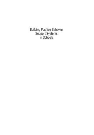 Building Positive Behavior Support Systems In Schools Functional ...