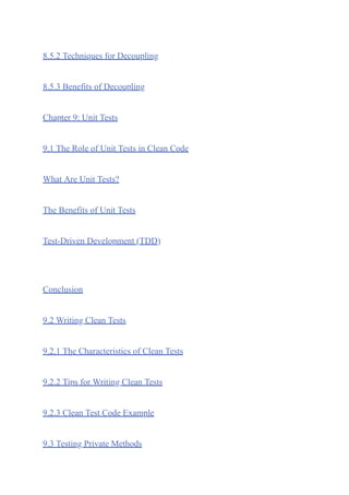 Clean Code. An Agile Guide to Software Craft Kameron H. | PDF