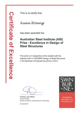 Swinburne Prize 2014