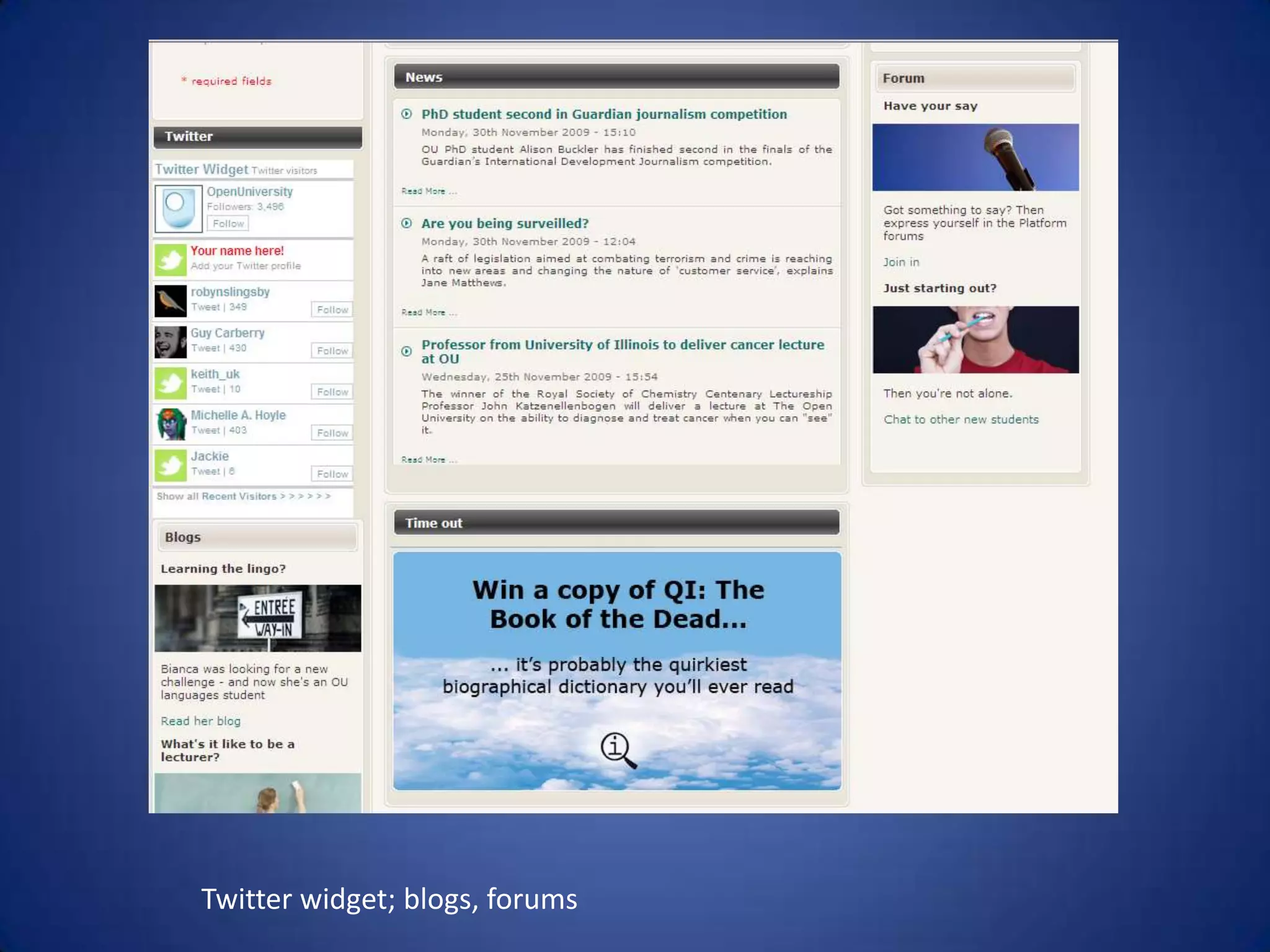 Blog about the OU community