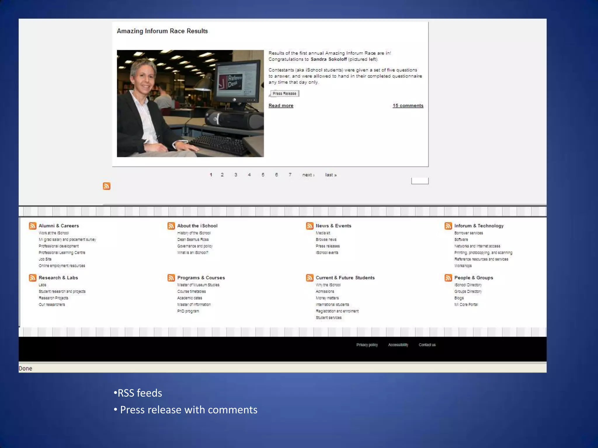 ABILITY TO COMMENT ON STORIESRSS feeds