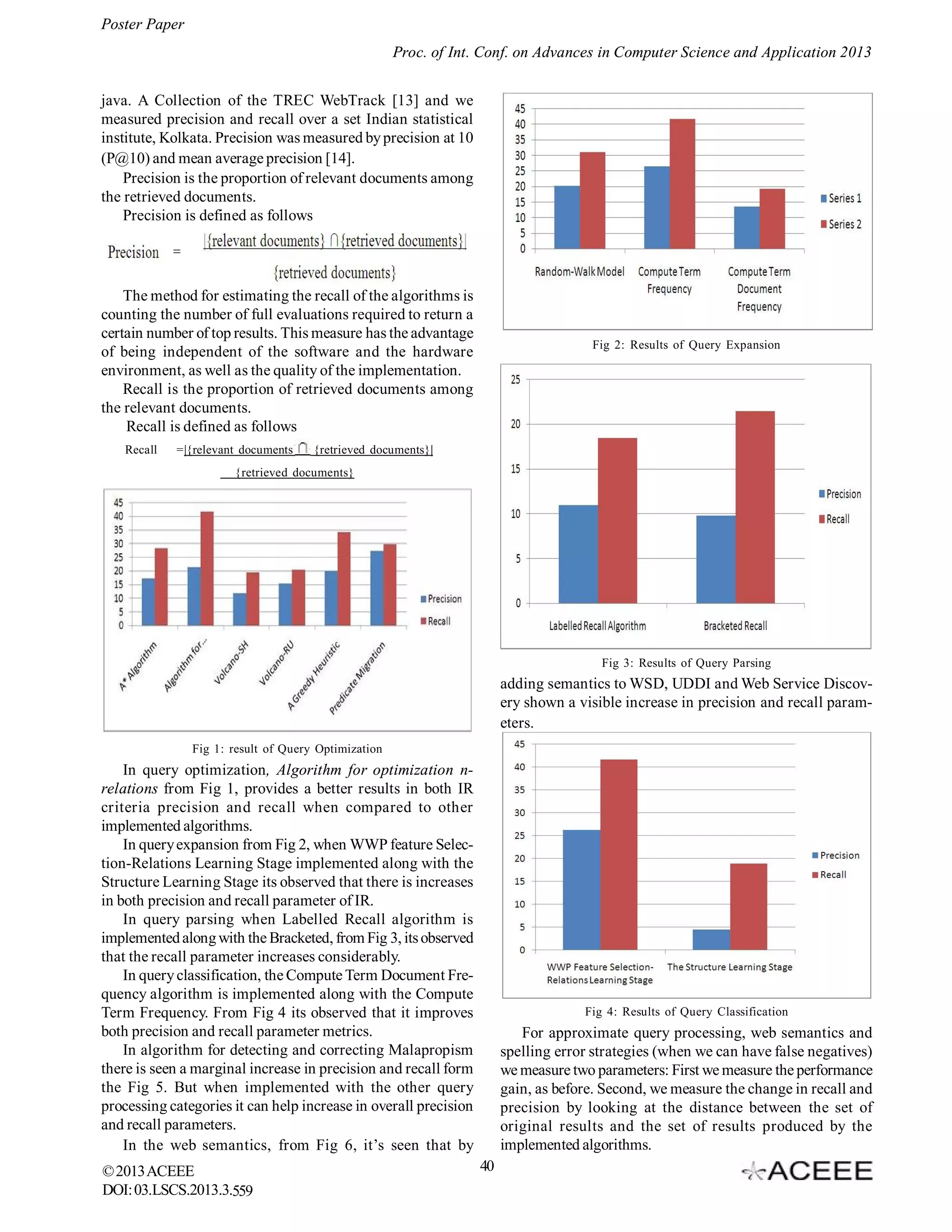 Performance Evaluation of Query Processing Techniques in Information ...