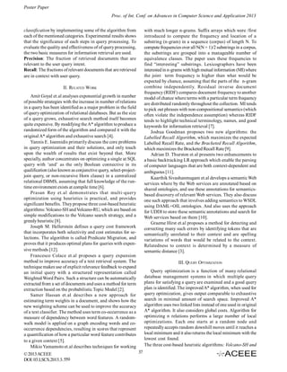 Query Processing Poster Performance Evaluation of Query Processing Techniques in Information ...