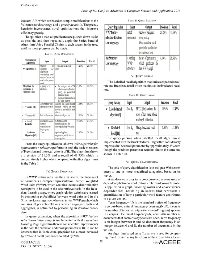 Performance Evaluation of Query Processing Techniques in Information ...