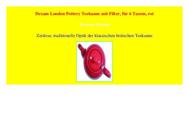 Dexam London Pottery Co Teekanne rund f/ür 4 Tassen rot