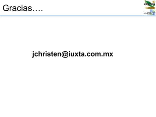 Gracias….
jchristen@iuxta.com.mx
 