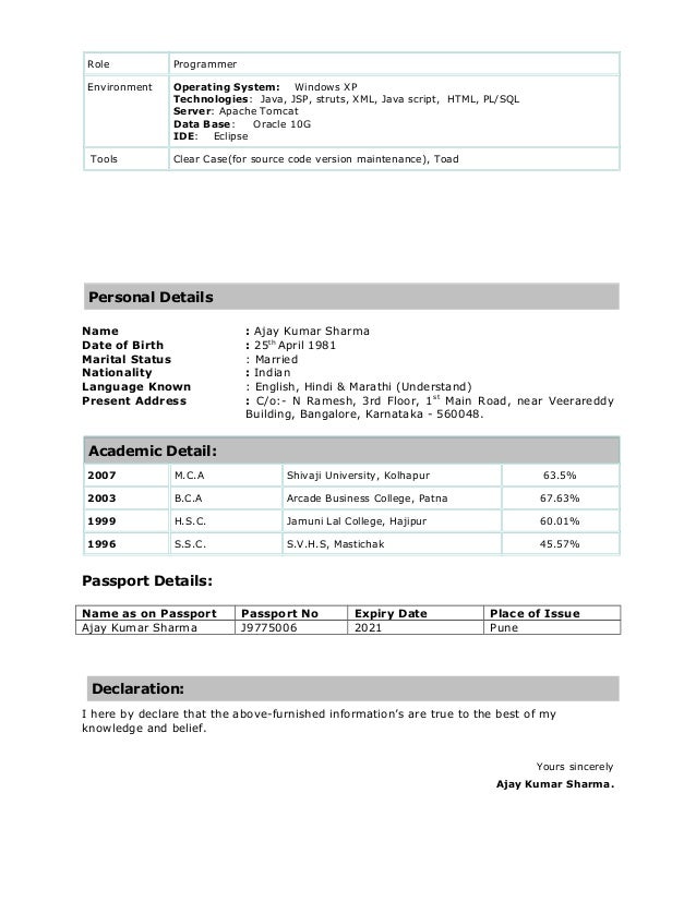 Curriculum vitae format in word image