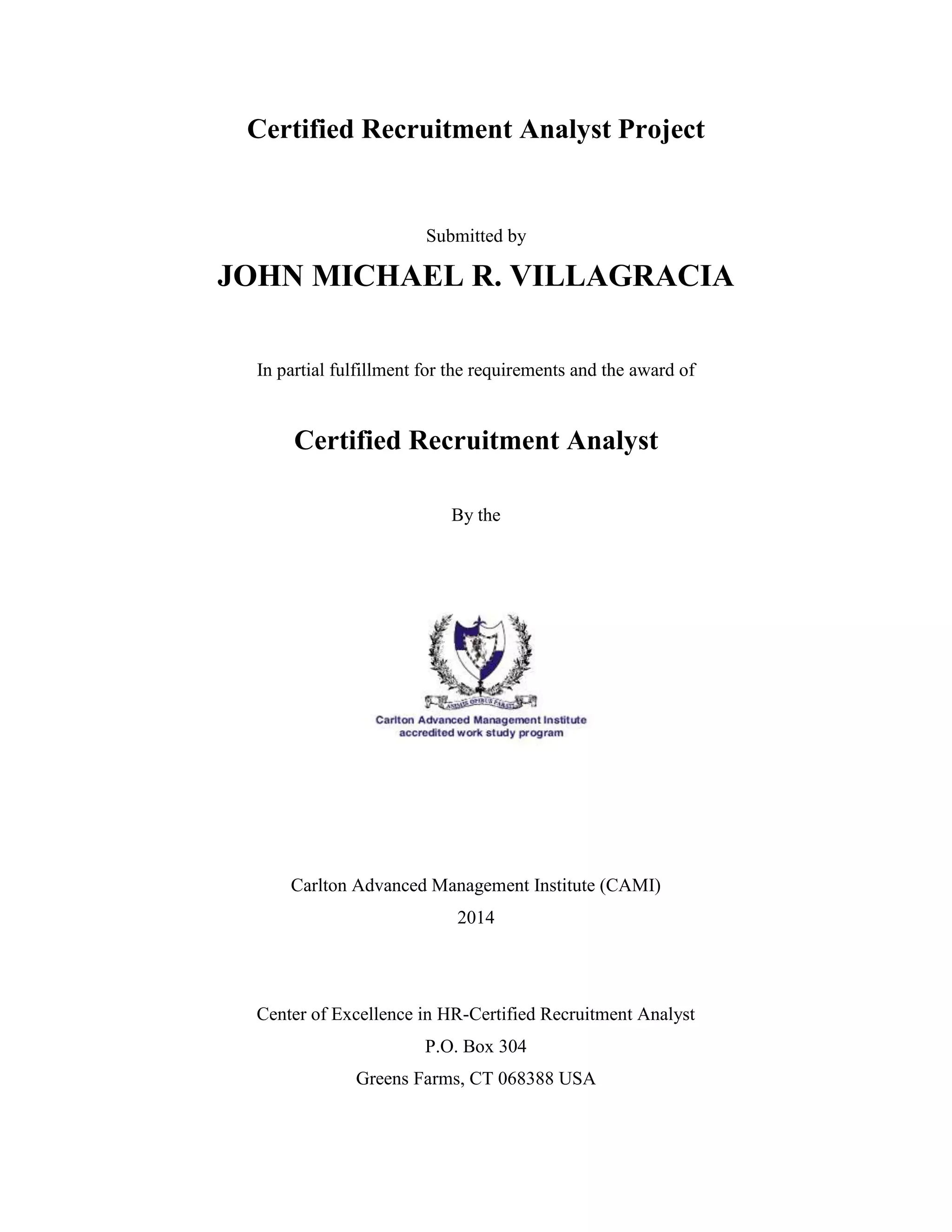 CRA Thesis by John Michael Villagracia PDF