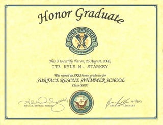 SAR Honor Graduate - Kyle Starkey