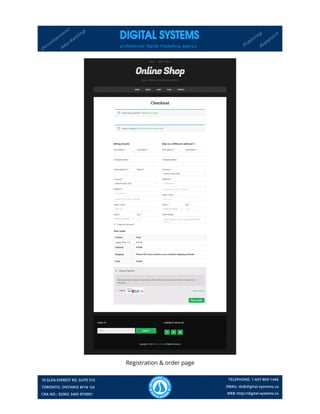 Registration & order page
 