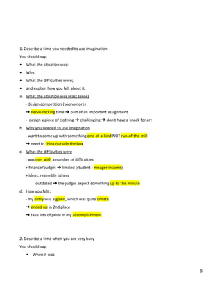 55 cue cards final for speaking questions part 2 ielts | PDF