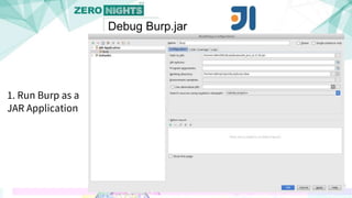 1. Run Burp as a
JAR Application
Debug Burp.jar
 