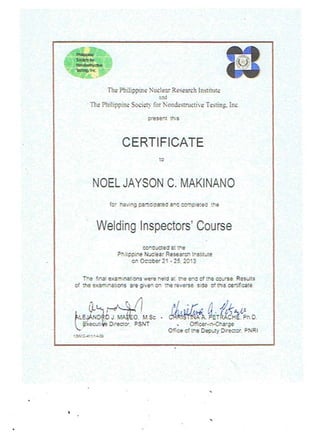 jayson certificate