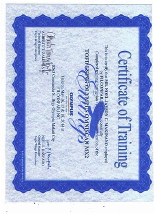 jayson certificate