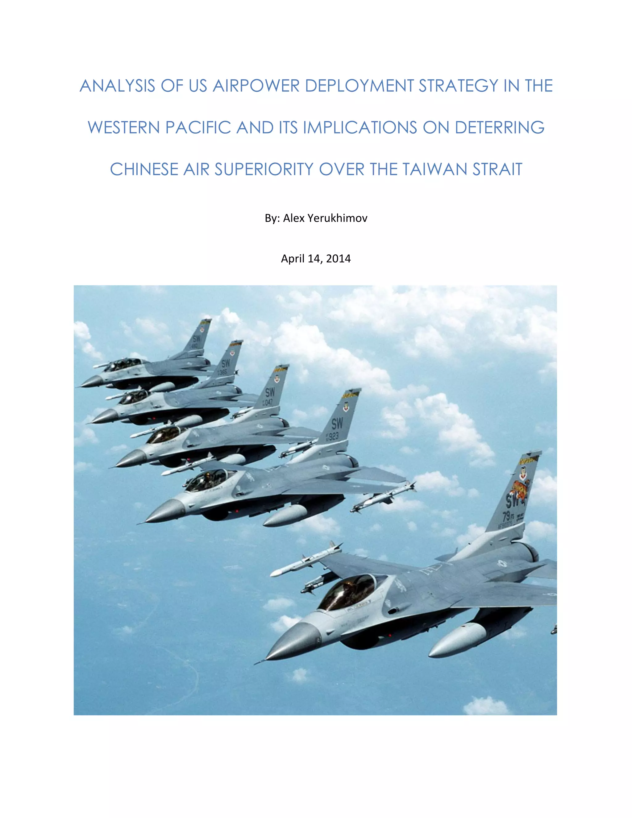 US airpower distribution strategies to deter chinese air power over