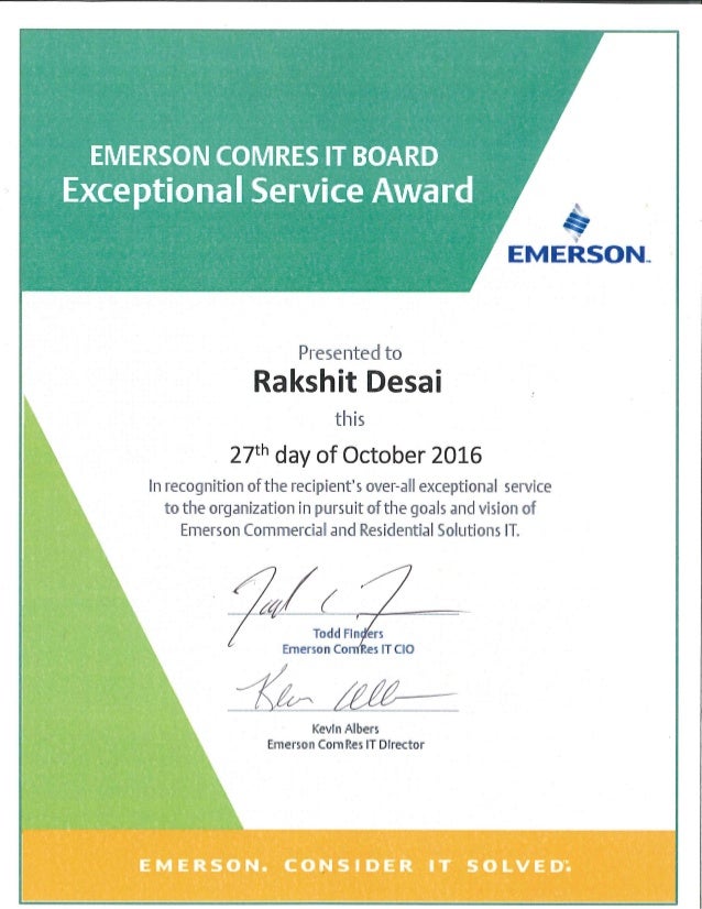 Emerson Certificate 2016 Emerson Certificate 2016