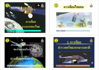 ไทยคม 1ไทยคม 1
ครูวิภา แจ่มฤทธิ
ดาวเทียม
ดวงแรกของไทย
ดาวเทียม
ดวงแรกของไทย
ครูวิภา แจ่มฤทธิ
ดาวเทียมไทยคม
ครูวิภา แจ่มฤทธิครูวิภา แจ่มฤทธิ
ดาวเทียมสือสารดวงแรก
ของโลก(อเมริกา)
ครูวิภา แจ่มฤทธิ
ดาวเทียมเทลสตาร์
ครูวิภา แจ่มฤทธิ
2. ดาวเทียม
สํารวจทรัพยากรธรรมชาติ
2. ดาวเทียม
สํารวจทรัพยากรธรรมชาติ
ครูวิภา แจ่มฤทธิ
 