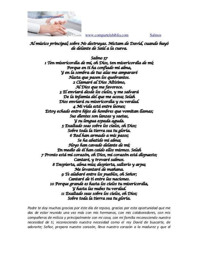 56. salmo 57 diagníostico de mi corzón