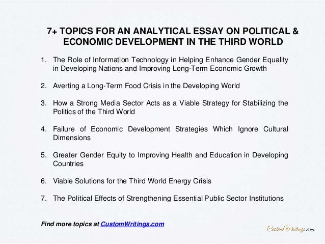 Essay For Health Words Essay On The Third World Countries Proposal Essay Topics Examples also Essay Samples For High School The Third World Essay From Thesis To Essay Writing