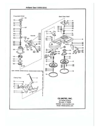 CS Unitec Pneumatic Band Saw Schematic 