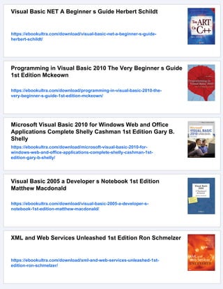 Creating and Consuming Web Services in Visual Basic First Edition Seely ...