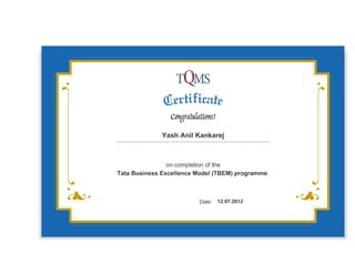 TBEM Certificate