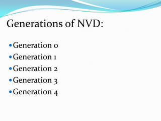 Generations of NVD:
 Generation 0
 Generation 1
 Generation 2
 Generation 3
 Generation 4
 