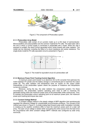 Control Strategy for Distributed Integration of Photovoltaic and ...