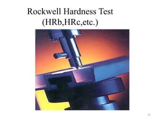 Rockwell Hardness Test
(HRb,HRc,etc.)
12
 