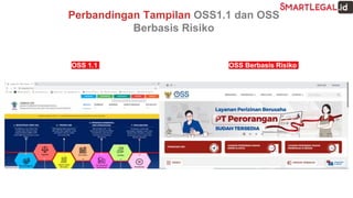 Perbandingan Tampilan OSS1.1 dan OSS
Berbasis Risiko
OSS 1.1 OSS Berbasis Risiko
 