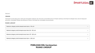 PEMILIHAN KBLI berdasarkan
RUANG LINGKUP
 