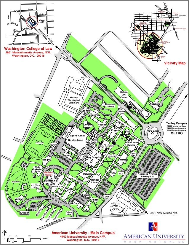 Map Of American University Campus