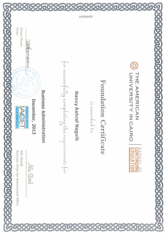 Business Administration Certificate Business Administration Certificate