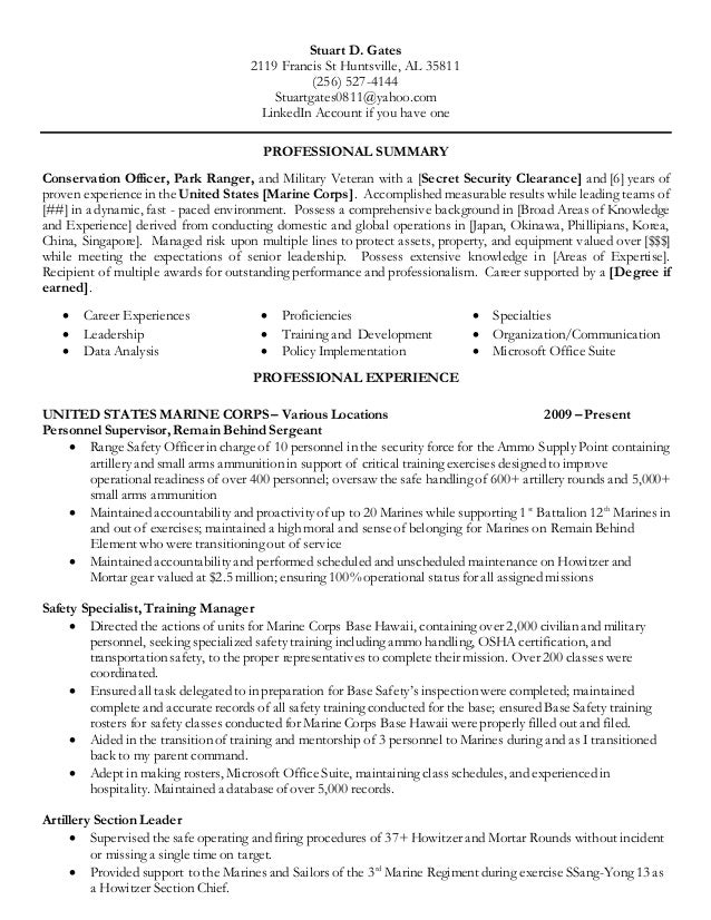 Private Sector Resume