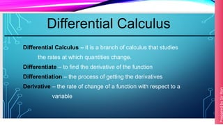 Comprehensive Introduction to Differential Calculus and Derivatives | PPTX