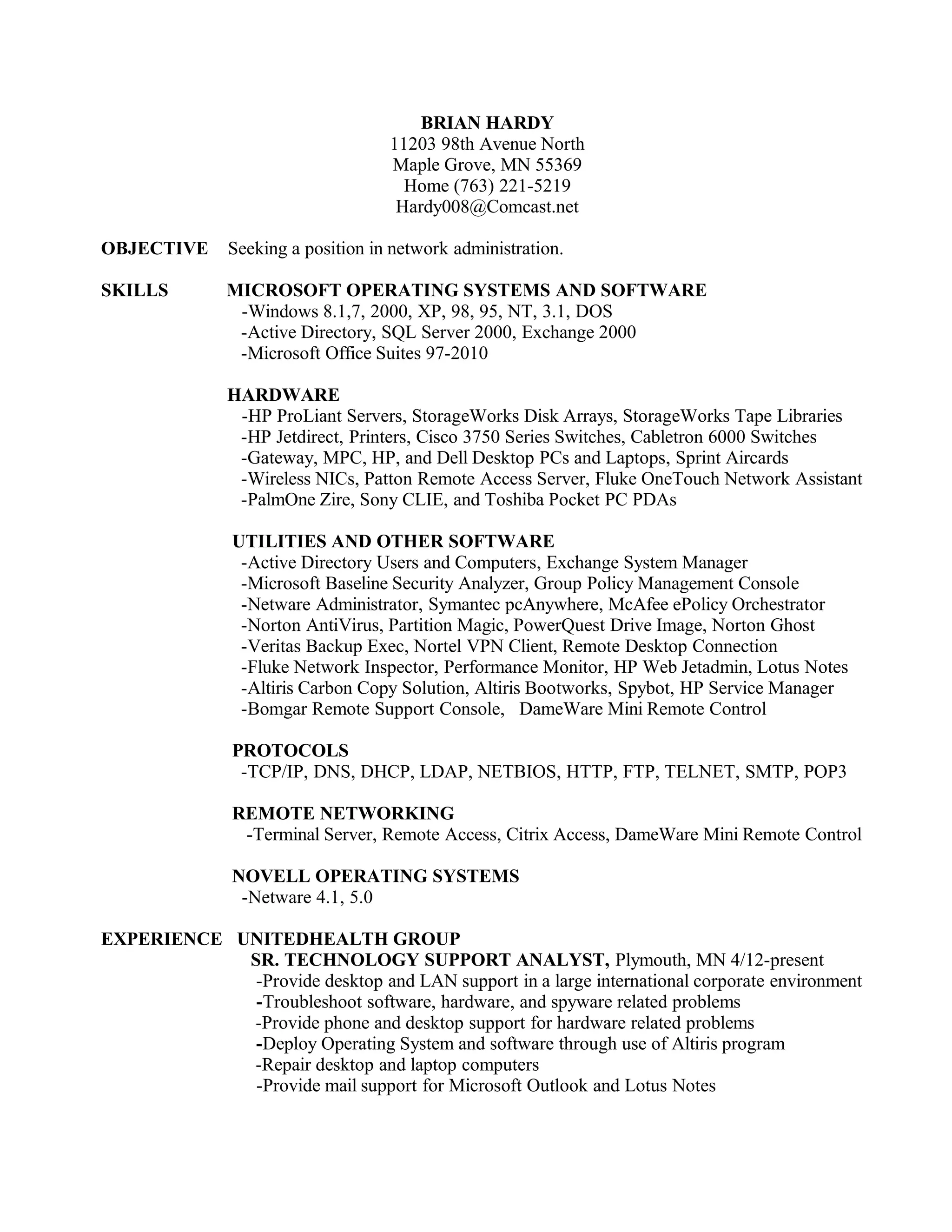 Brian Hardy Resume 2015 | PDF