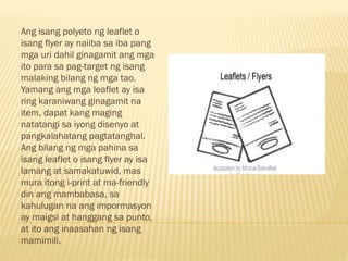 Pulyeto Brochure PowerPoint presentation Filipino | PPTX