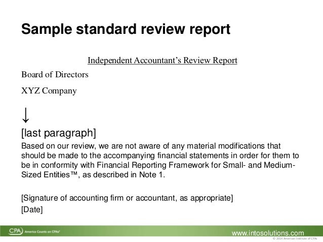 sample financial reporting