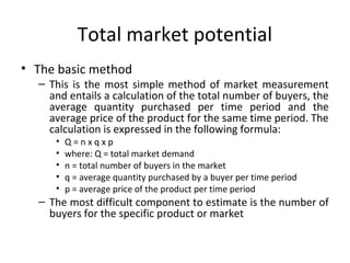 measures and forecasting marketing