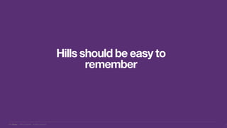IBM Design :: IBM Confidential :: © IBM Corporation
Hills should be easy to
remember
6
7
 