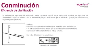Conminución
Eficiencia de clasificación
 