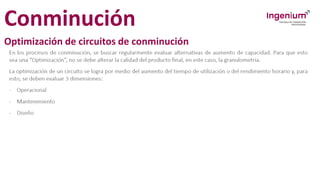 Conminución
Optimización de circuitos de conminución
 