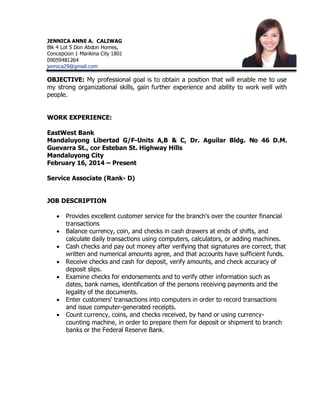 Jen Cv JEN CALIWAG CV | PDF