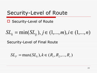 Security-Level of Route Security-Level of Route Security-Level of Final Route 