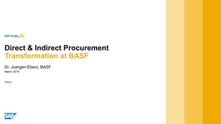 PUBLIC
March 2018
Dr. Juergen Eberz, BASF
Direct & Indirect Procurement
Transformation at BASF
 