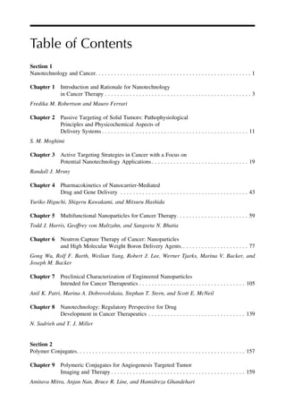 Bruce Backer Nanotechnology In Cancer Therapeutics Mansoor M Amiji | PDF