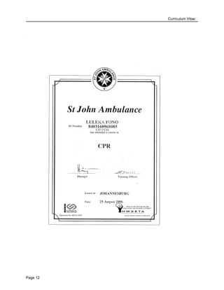 Curriculum Vitae:
Page 12
 