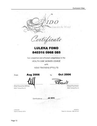 Curriculum Vitae:
Page 13
 