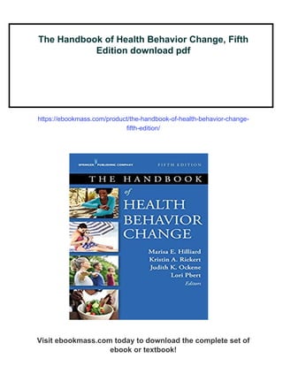The Handbook of Health Behavior Change, Fifth Edition | PDF